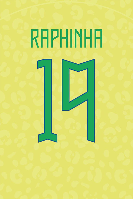 Brazil #19 Raphinha World Soccer Championship Wall Art Decor Poster