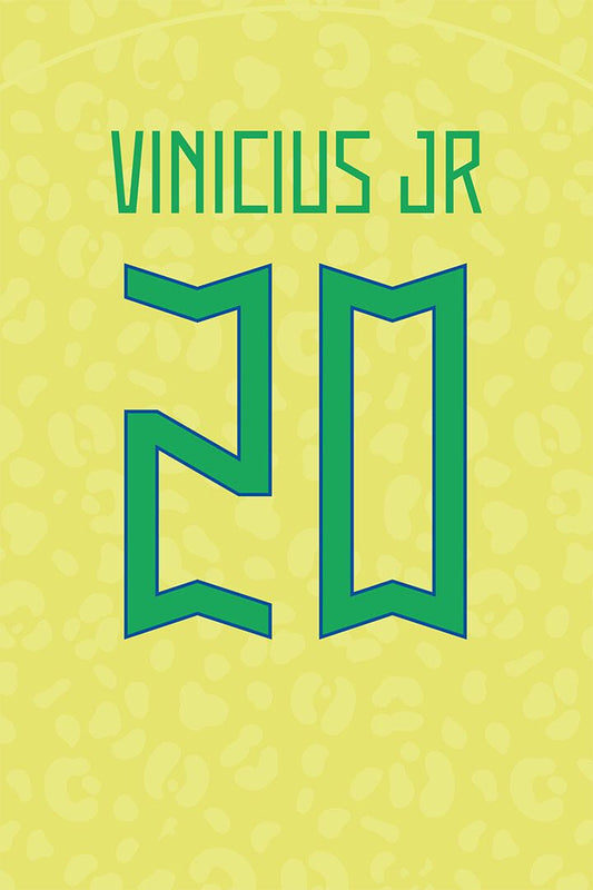 Brazil #20 Vinicius Jr World Soccer Championship Wall Art Home Poster