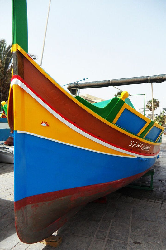 Brightly Painted Fishing Boat Watercraft Print Jigsaw Puzzle