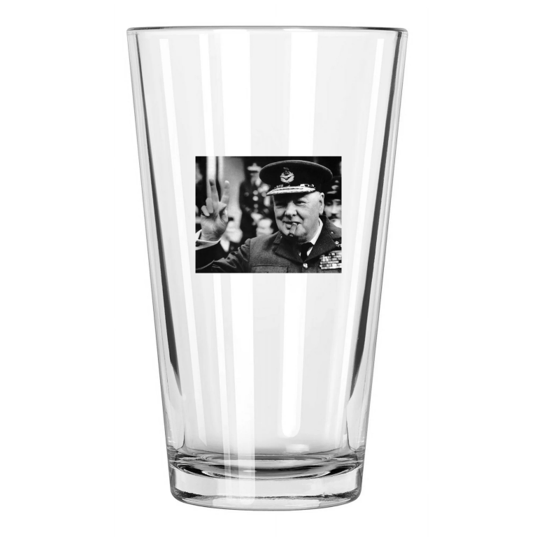 British Prime Minister Winston Churchill Photo 1 Pint Beer Drinking Glass