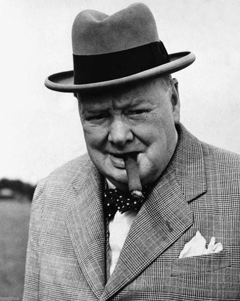 British Prime Minister Winston Churchill Glossy Keychain Vintage Keychain