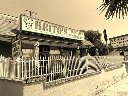 Brito'S Taco Restaurant Anaheim Ca Mexican Food Vintage Picture Keychain