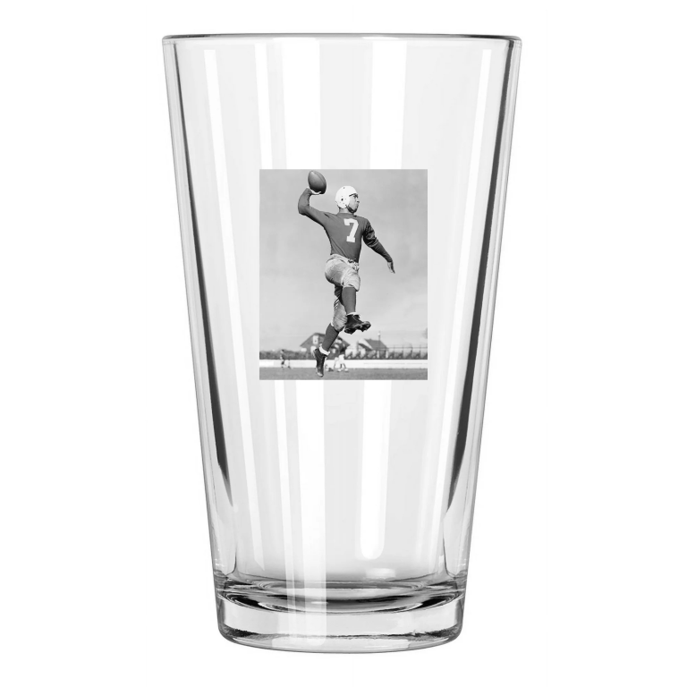 Brooklyn Dodgers Clarence Ace Parker Football Hof 72 Pint Beer Drinking Glass