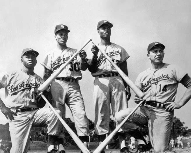 Brooklyn Dodgers Jim Gilliam, Maury Wills, Charlie Neal, Gil Hodges Magnet