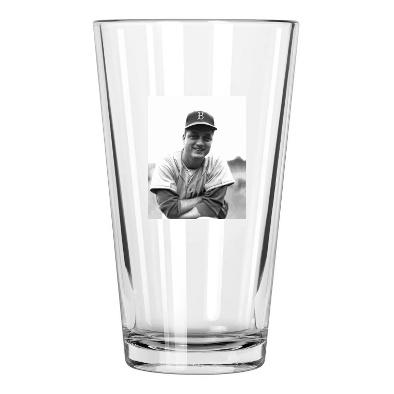 Brooklyn Dodgers Tommy Lasorda Photo Baseball Portrait Pint Beer Drinking Glass