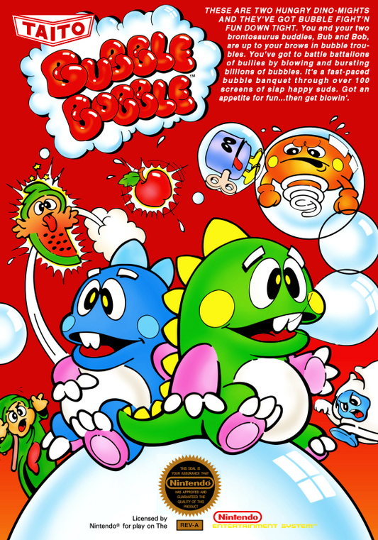 Bubble Bobble (Usa) Nes Print Poster