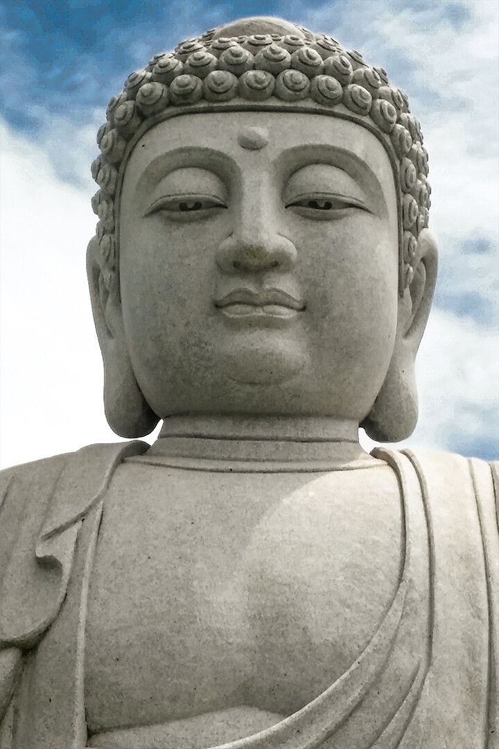 Buddha Statue Under White Clouds Art Wall Decor Jigsaw Puzzle