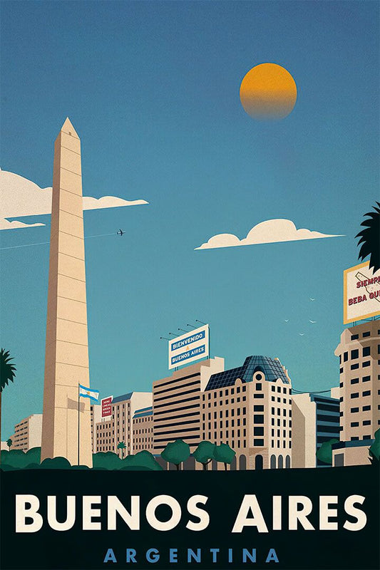 Buenos Aires Minimalist Travel Painting Print Jigsaw Puzzle