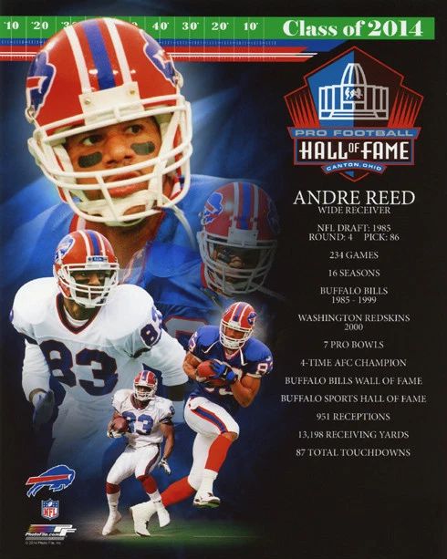 Buffalo Bills Andre Reed Glossy Photo Nfl 2014 Hall Of Fame Print Poster