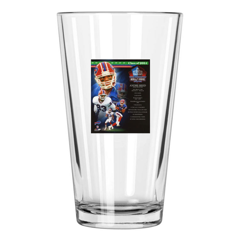 Buffalo Bills Andre Reed Photo Nfl 2014 Hall Of Fame Pint Beer Drinking Glass