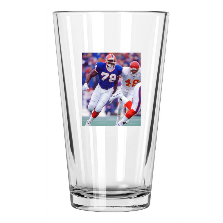 Buffalo Bills Bruce Smith Photo Nfl Football Hof 2009 1 Pint Beer Drinking Glass