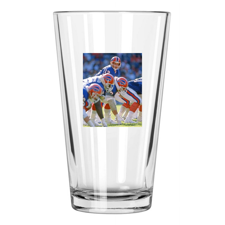 Buffalo Bills Jim Kelly Photo Nfl Football Hof 2002 Pint Beer Drinking Glass