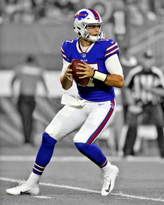 Buffalo Bills Josh Allen Glossy Keychain Print Football Spotlight Keychain 2