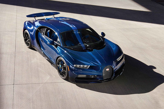 Bugatti Chiron Pur Sport Blue Car Aerial View Wall Indoor Decor Jigsaw Puzzle