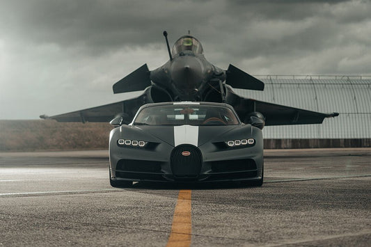 Bugatti Chiron Sport Car And Military Plane Art Home Decor Jigsaw Puzzle