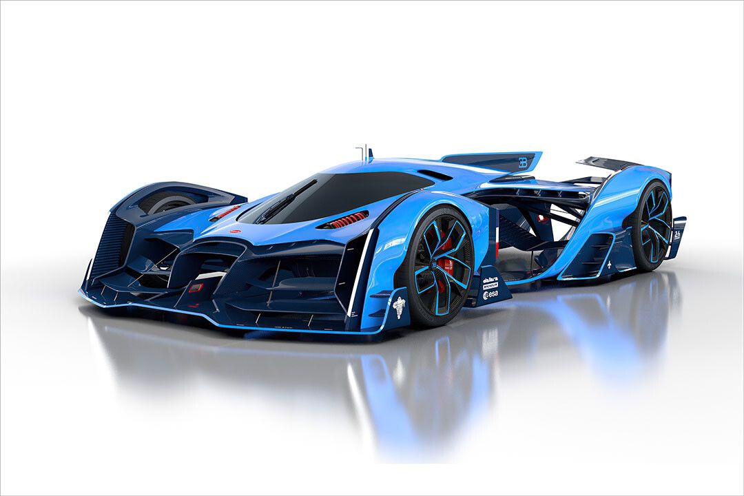 Bugatti Vision Le Mans Blue Racing Car Formula Wall Indoor Jigsaw Puzzle