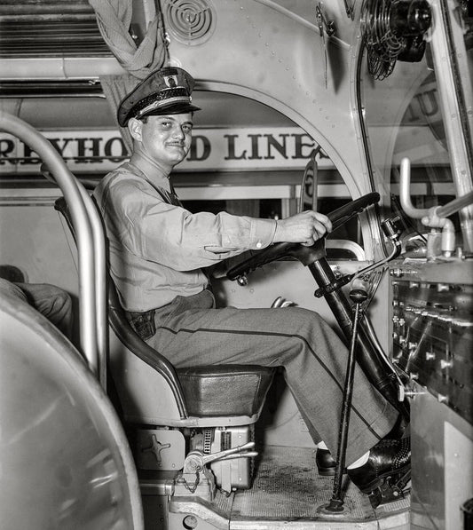 Bus Driver Washington 1936 Classic Retro Vintage Men Work Picture Photo