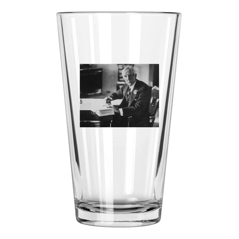 Businessman John D Rockefeller Standard Oil Company Pint Beer Drinking Glass