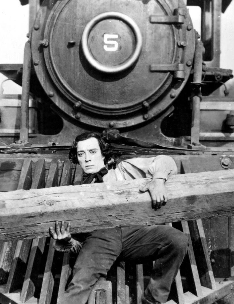 Buster Keaton In Classic Silent Film The General Picture Keychain Print