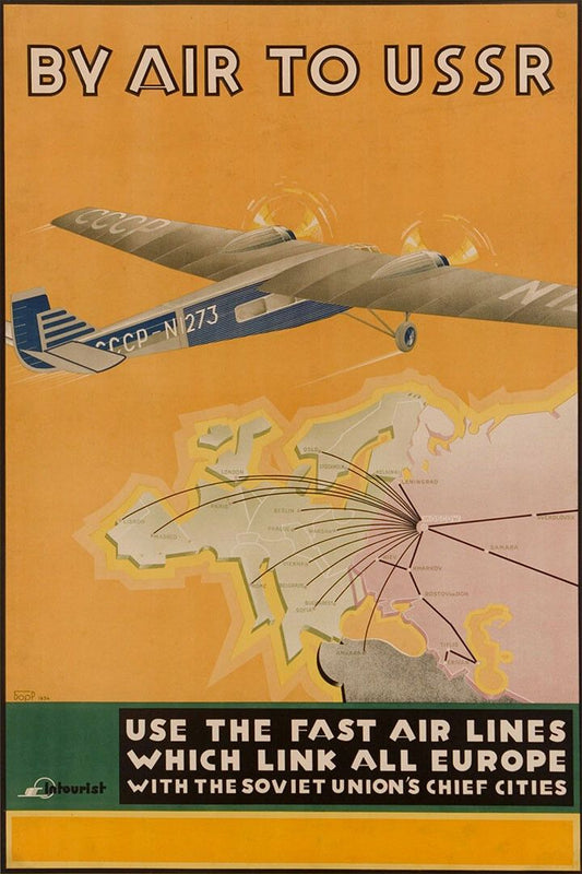 By Air To Ussr 1938 Vintage Airline Travel Jigsaw Puzzle