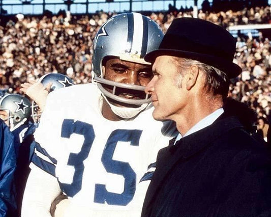 Calvin Hill & Tom Landry Photo Dallas Cowboys Picture Nfl Football