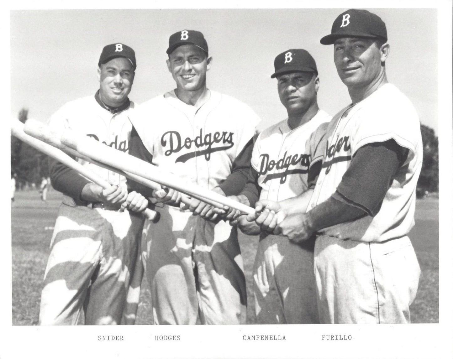 Campanella Hodges Snider Furillo Photo Brooklyn Dodgers Baseball Mlb