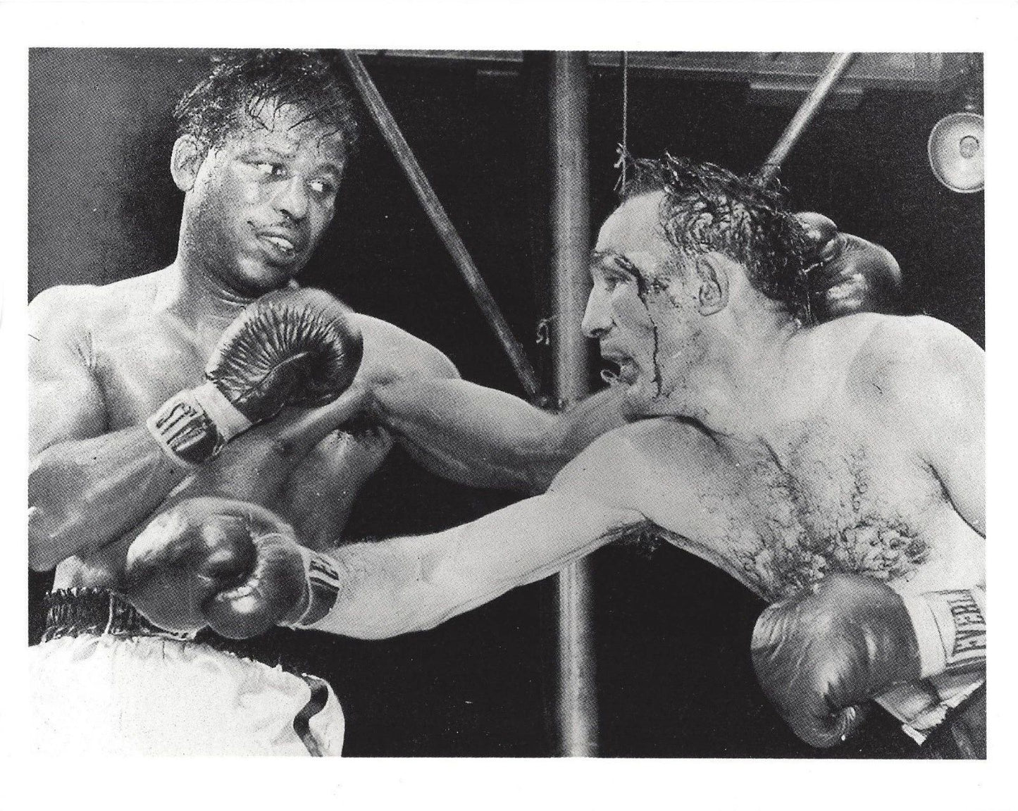 Carmen Basilio Vs Sugar Ray Robinson Photo Boxing Great Action