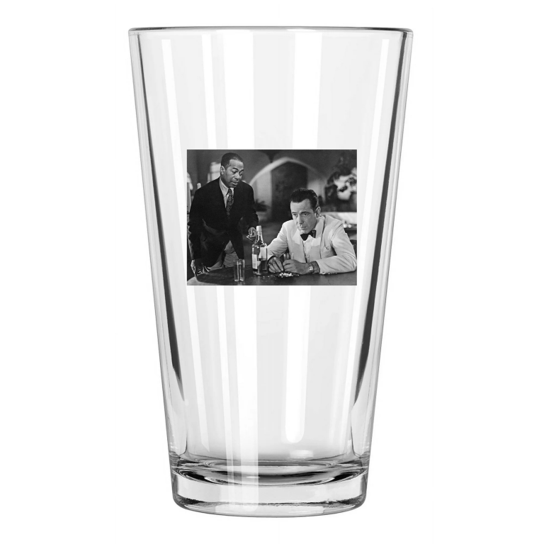 Casablanca Photo Humphrey Bogart And Dooley Wilson Pint Beer Drinking Glass