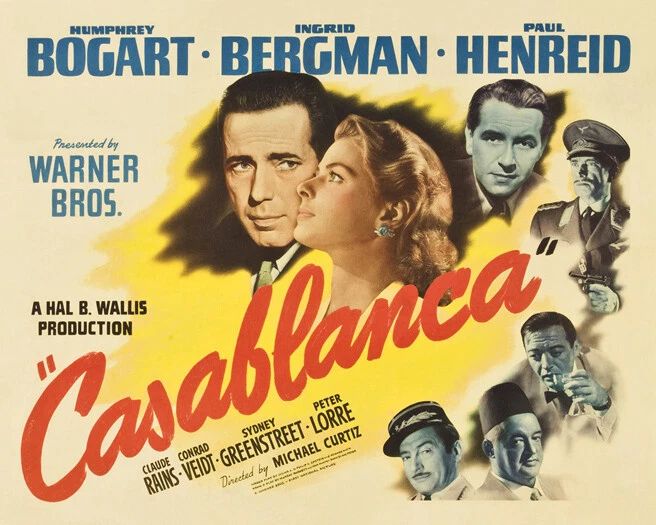 Casablanca Humphrey Bogart And Ingrid Bergman Glossy Magnet Magnet