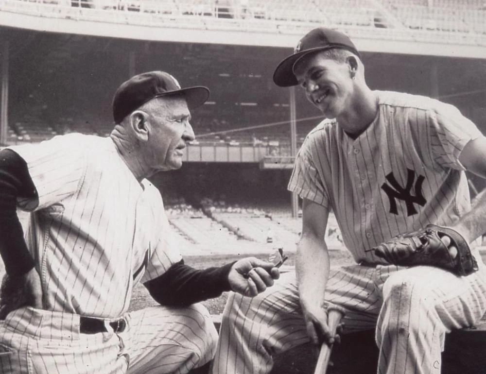 Casey Stengel & Tony Kubek Keychain New York Yankees Ny Mlb Baseball Picture