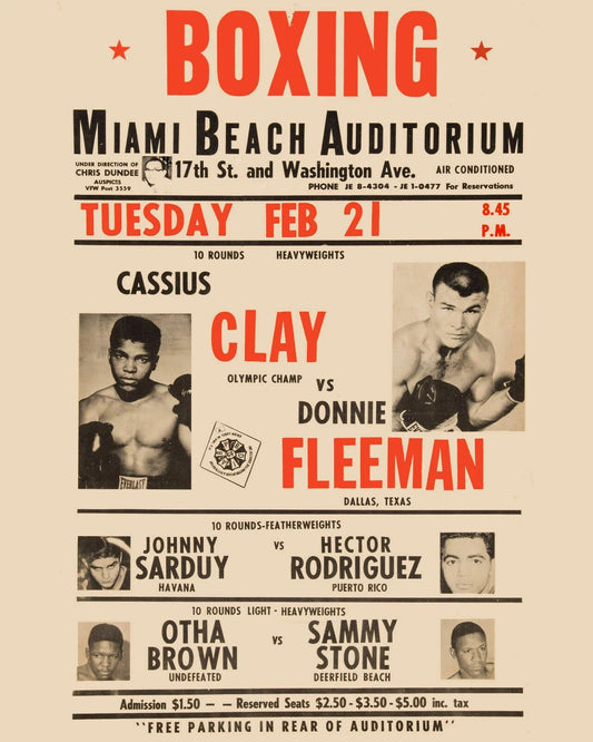 Cassius Clay Vs Donnie Fleeman Photo Boxing Magazine Picture Muhammad Ali