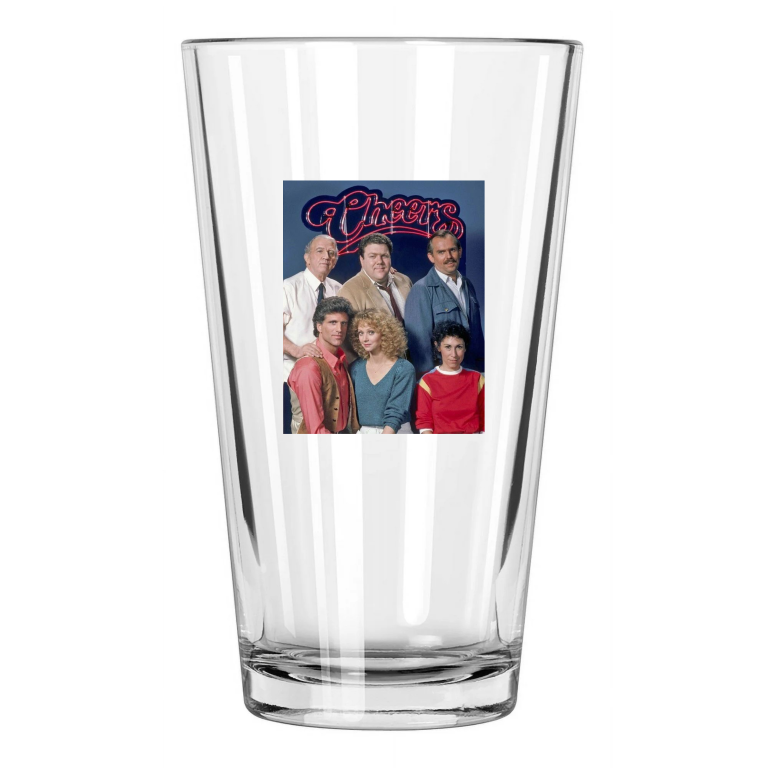 Cheers George Wendt As Norm Ted Danson Shelly Long Rhea Perlman Pint Beer Glass