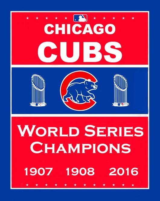 Chicago Cubs World Series Champions Glossy Keychain Banner Keychain