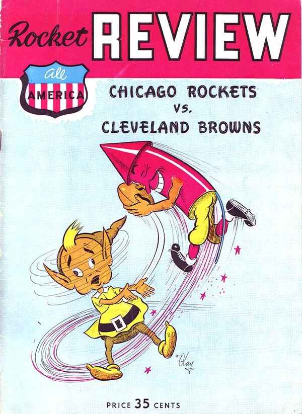 Chicago Rockets Vs Cleveland Browns Keychain Football Aafc