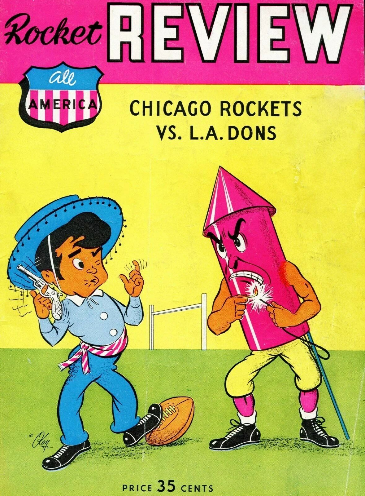 Chicago Rockets Vs L.A. Dons Keychain Football Picture Aafc