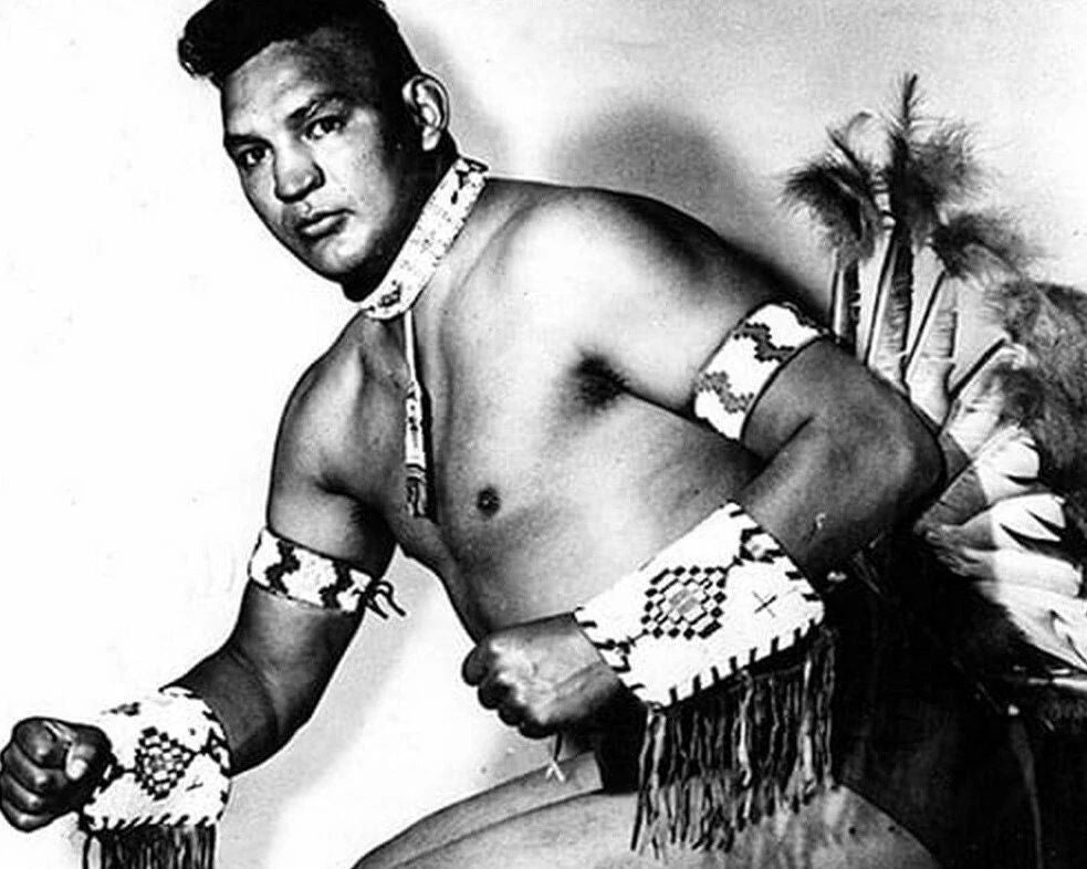 Chief Don Eagle Keychain Wrestling Picture Awa Close Up