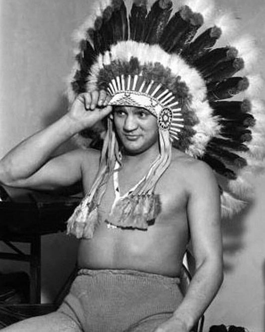 Chief Don Eagle Keychain Wrestling Picture Awa Sitting