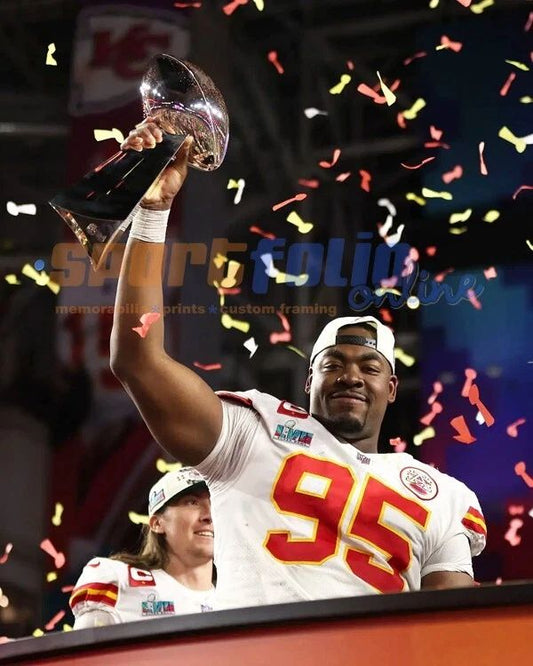Chris Jones Glossy Photo Super Bowl Lvii Print Kansas City Chiefs Poster