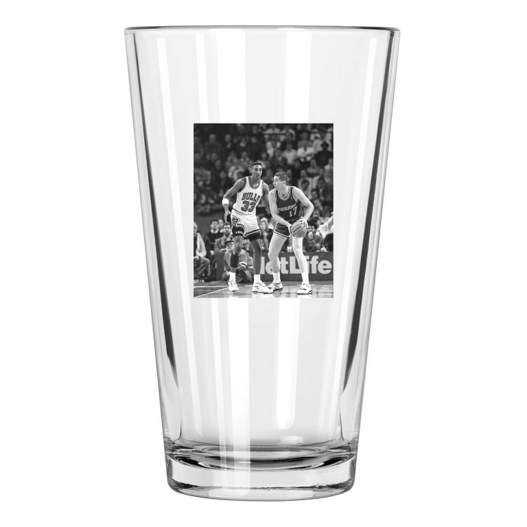 Chris Mullin Vs Scottie Pippen Golden State Warriors Pint Beer Drinking Glass
