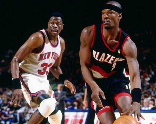 Cliff Robinson Patrick Ewing Photo Portland Trail Blazers Basketball Knicks