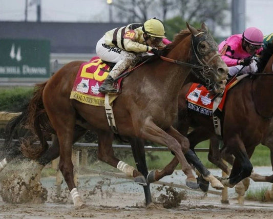 Country House Keychain Horse Racing Picture Race Action