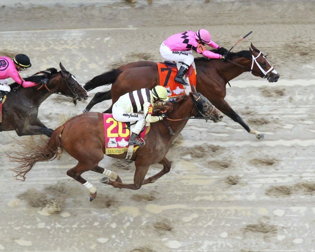Country House Keychain Horse Racing Picture Rain