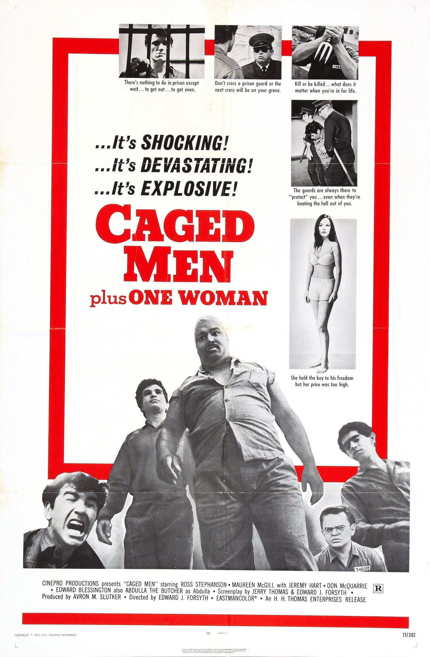 Caged Men Plus One Woman 01 Movie Magnet
