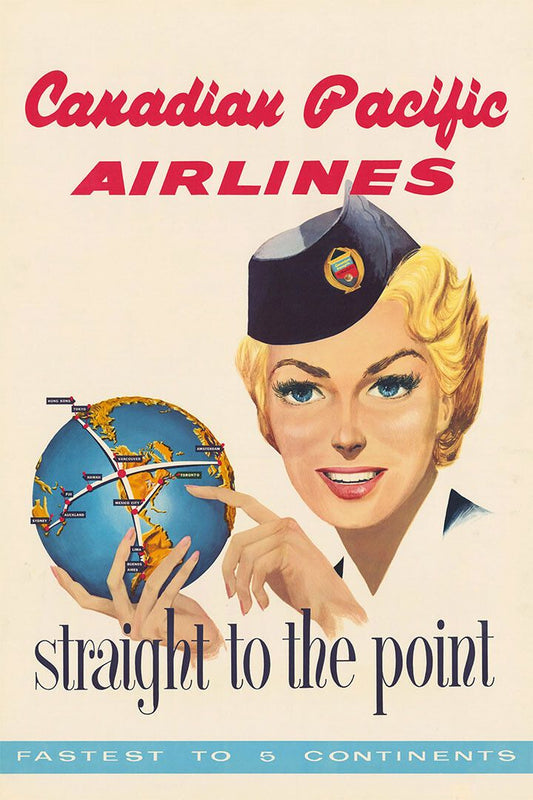 Canadian Pacific Airlines Vintage Travel Print Wall Home Decor Jigsaw Puzzle