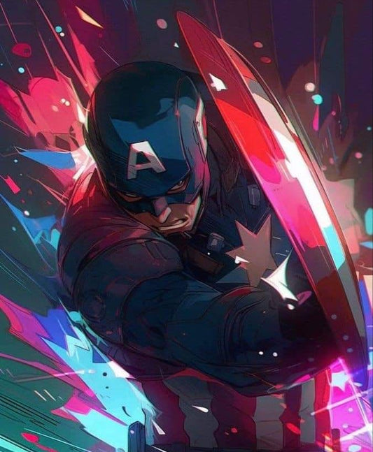 Captain America Action Art Print Poster