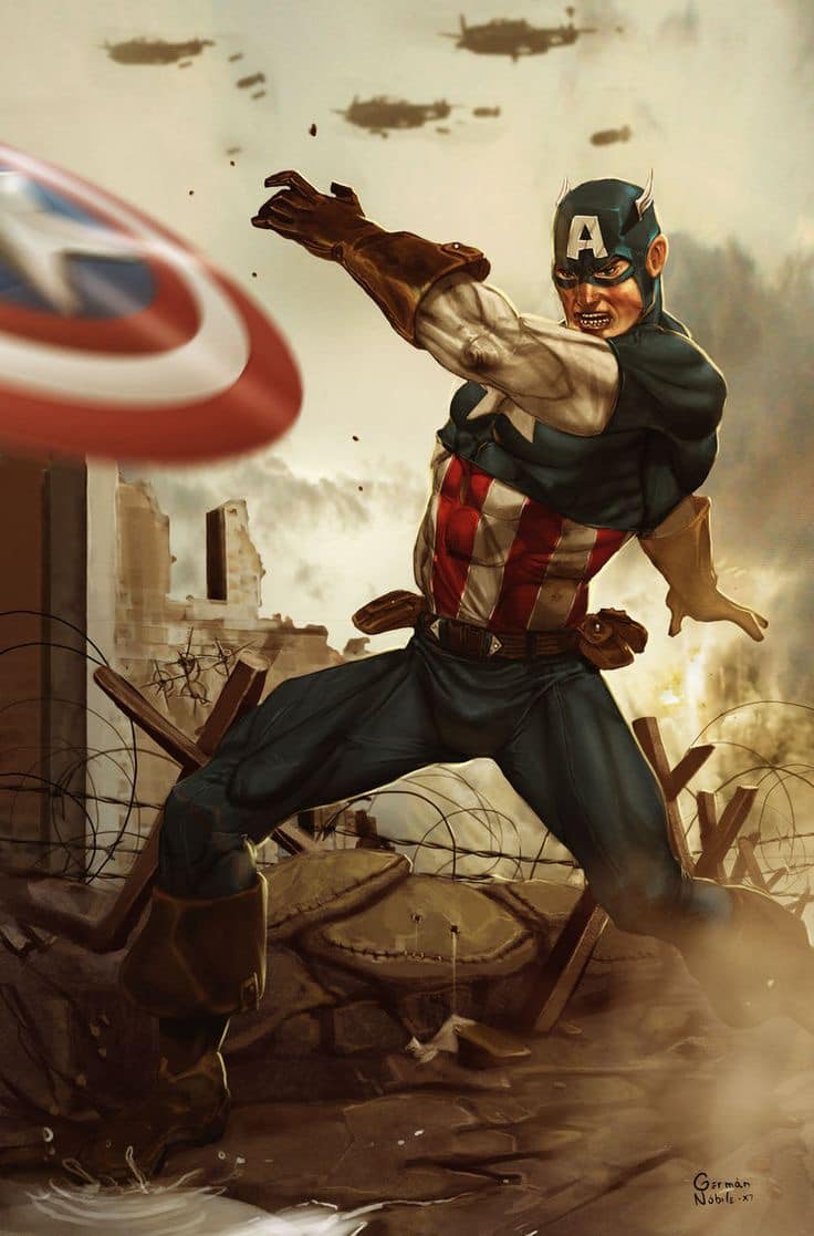 Captain America Action Scene (3) Print Poster