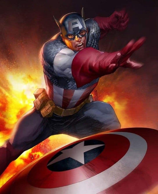 Captain America Action Scene (4) Print Poster