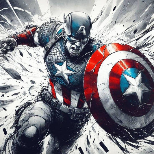 Captain America Action Scene (5) Print Poster