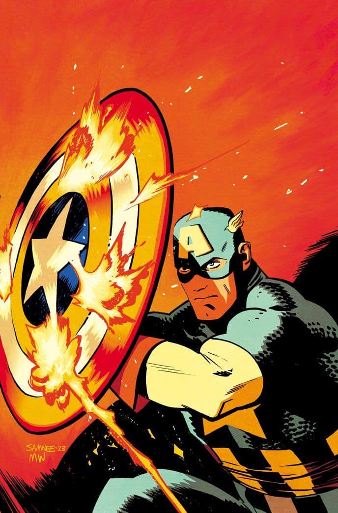 Captain America Action Shield Explosion Print Poster