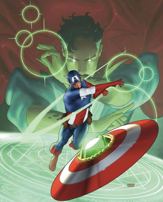 Captain America And Doctor Strange Combat Scene Print Poster